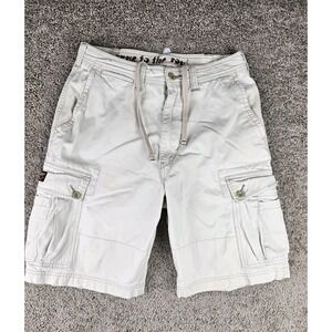 Vintage‎ American Eagle Y2K Baggy Drawstring Button Cargo Shorts Mens 31